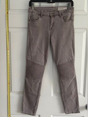 Pistola Women’s Skinny Moto Jeans in Taupe Gray